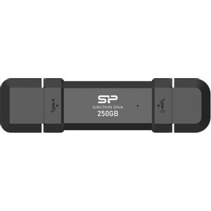 Portable Stick-Type SSD 250GB, DS72, USB 3.2 Gen 2 Type-C/Type-A, Read up to 1050MB/s, Write up to 850MB/s, Black