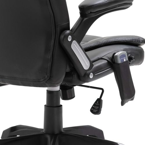 Masažna uredska stolica od umjetne kože crna slika 7