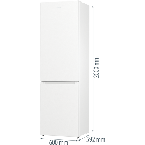 Gorenje NRK6202EW4 Kombinovani frižider, NoFrost, Visina 200 cm, Širina 60 cm, Bela boja slika 2