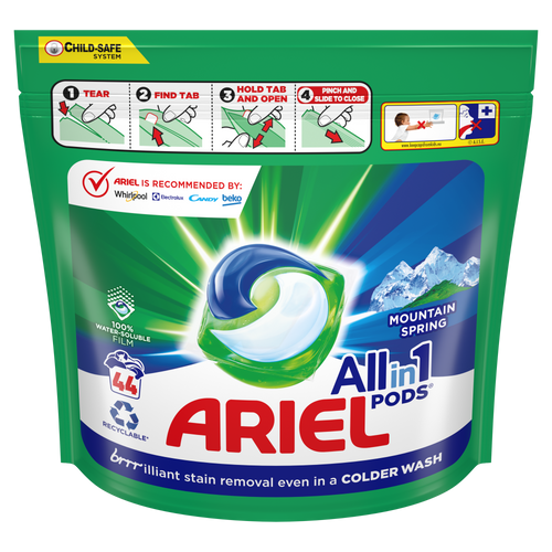 Ariel kapsule tekućeg deterdženta za pranje rublja Mountain Spring All-in-1 PODS, 44 pranja slika 1