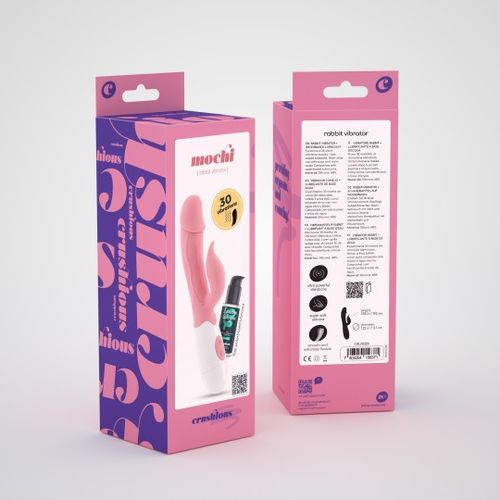 CRUSHIOUS MOCHI RABBIT VIBRATOR PINK WITH WATERBASED LUBRICANT INCLUDED slika 3