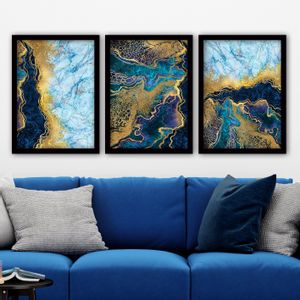 3SC41 Multicolor Decorative Framed Painting (3 Pieces)
