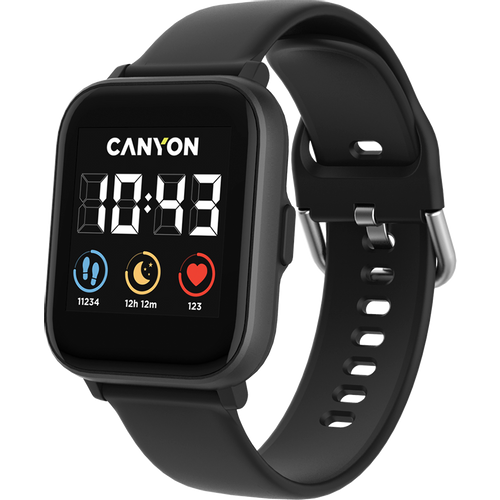 CANYON Smart watch, 1.4inches IPS full touch screen, with music player plastic body, IP68 waterproof, multi-sport mode, compatibility with iOS and android,, Host: 42.8*36.8*10.7mm, Strap: 22*250mm, 45g slika 2