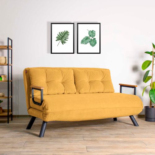 Atelier Del Sofa Dvosjed na razvlačenje, Senf, Sando 2-Seater - Mustard slika 1