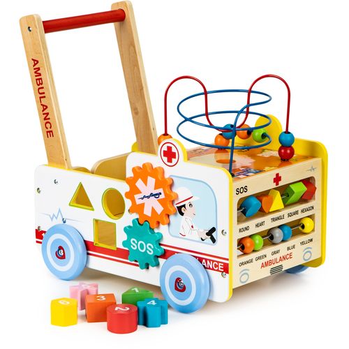 EcoToys multifunkcionalna drvena guralica ambulanta slika 1