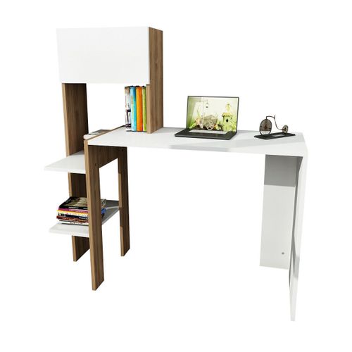 Woody Fashion Radni stol, Bijela boja Orah, Bumin - White, Walnut slika 4