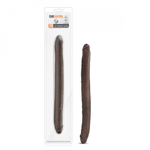 Dvostruki dildo Dr. Skin, 41 cm, tamno smeđi slika 4