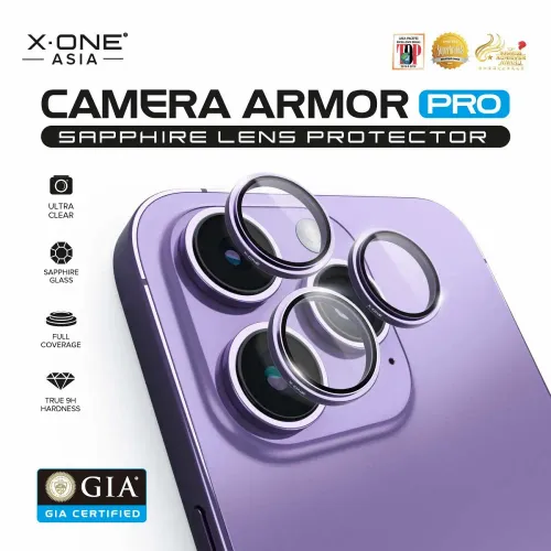 X-ONE safirno staklo za objektiv kamere Camera Armor Pro – za iPhone 15 /15 Plus srebrno slika 2