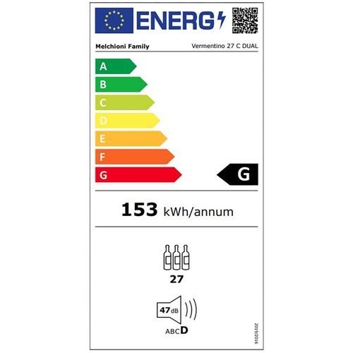 Melchioni Family rashladna vinska vitrina, zapremina 74 lit - Vermentino 27 C dual slika 2