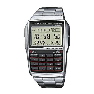 Muški sat Casio DATABANK CALCULATOR STEEL - Crna i Srebrna