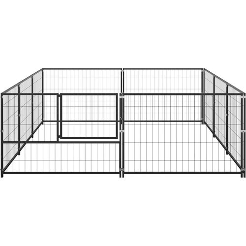 Kavez za pse crni 6 m² čelični slika 3