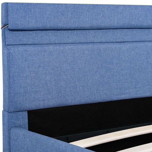 Hidraulični okvir za krevet od tkanine LED plavi 120 x 200 cm slika 11