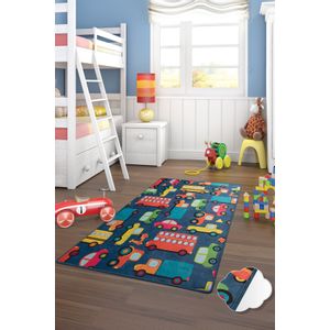 Cars - Blue Multicolor Carpet (100 x 160)