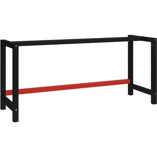 Okvir za radni stol metalni 175 x 57 x 79 cm crno-crveni slika 1