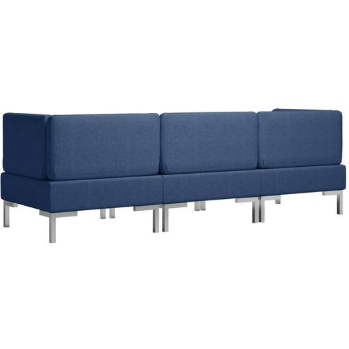 3-dijelni set sofa od tkanine plavi slika 22
