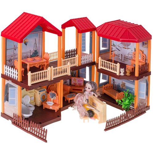 Kućica za lutke Villa s crvenim krovom slika 10
