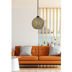 Ručno Rađeni Žuti i Crni Luster od Jute - 190 - SS