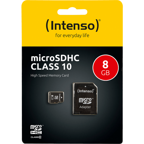 (Intenso) Micro SD Kartica 8GB Class 10 (SDHC &amp; SDXC) sa adapterom - SDHCmicro+ad-8GB/Class10 slika 1