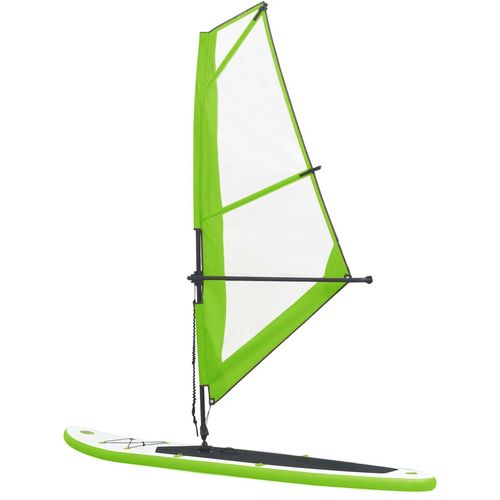 Daska za veslanje stojeći na napuhavanje s jedrom zeleno-bijela slika 4