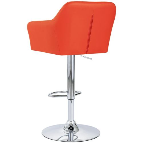 Barska stolica od umjetne kože s naslonom za ruke narančasta slika 24