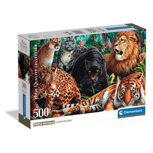 Clementoni CL35584 Puzzle 500 DIVLJE MAČKE, 500kom