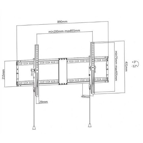 SBOX Nosač PLB-5948T za TV, 43 - 90", do 70 kg slika 2