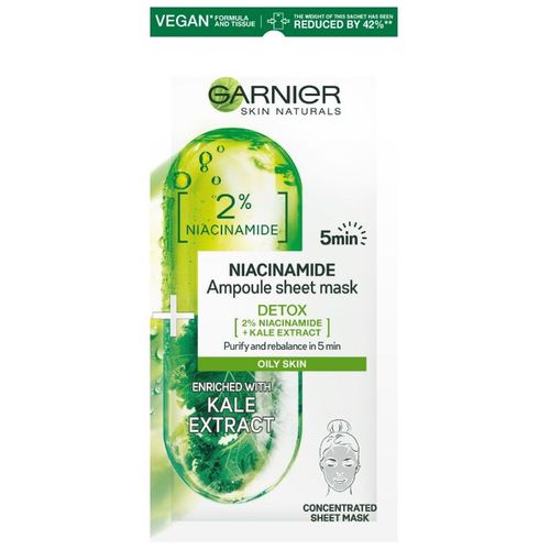 Garnier Skin Naturals maska u maramici sa sadržajem ampule niacinamid za masnu kožu 15g slika 2