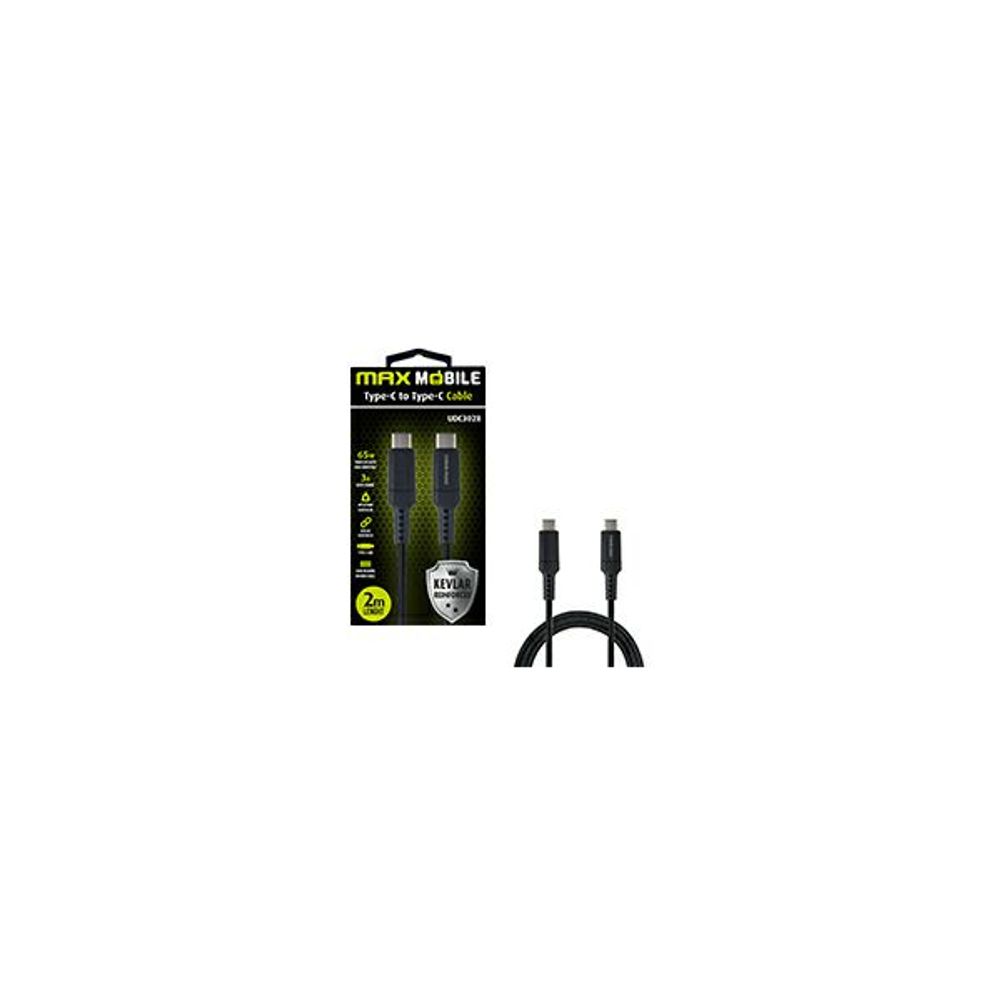 MAXMOBILE DATA KABEL TYPE C-TYPE C UDC3028 KEVLAR BLACK QC 3A 2m slika 2