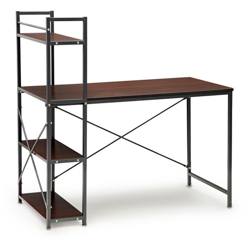 Metalni radni stol u LOFT stilu s policama za knjige slika 2
