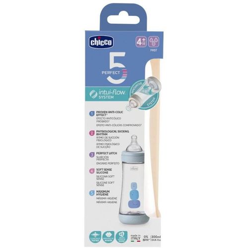 Chicco Plastična flašica PERFECT5 300ml 4m+ Plava slika 1