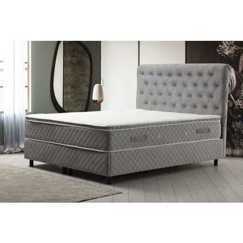 Sonata Set 90 x 190 - Grey Grey Single Mattress, Base & Headboard slika 1