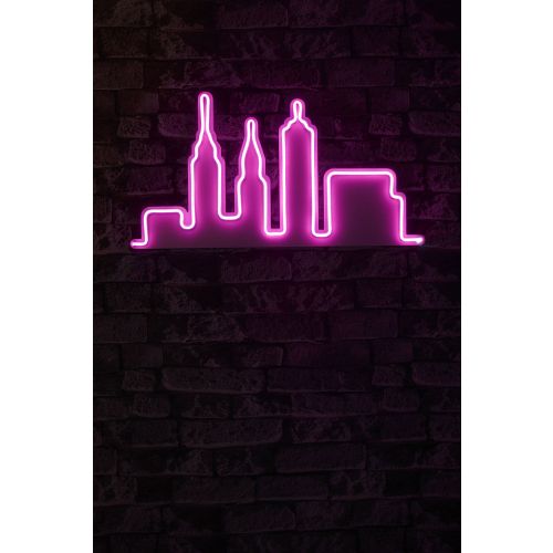 Wallity Ukrasna plastična LED rasvjeta, City Skyline - Pink slika 9