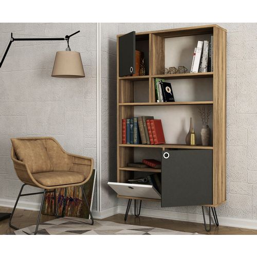 Woody Fashion Polica KARAMELA, Karamel - Walnut, Anthracite slika 5