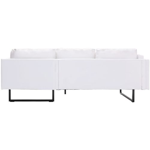 Kutna sofa od umjetne kože bijela slika 40