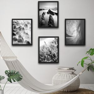 Wallity Uokvirena slika (4 komada), Black  and  White Set