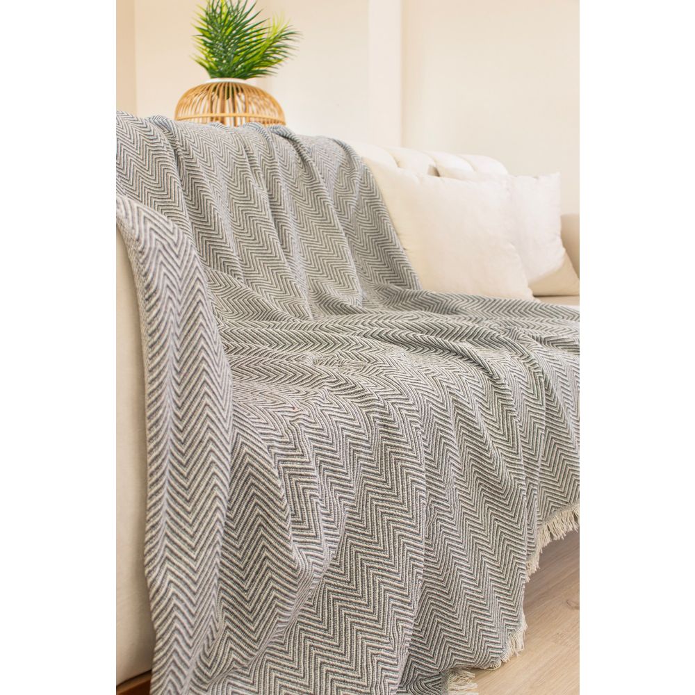 Sofa pokrivač Woven Cozy - boja: bež slika 2
