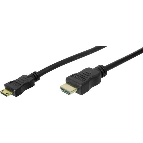 Digitus HDMI priključni kabel HDMI A utikač, HDMI Mini C utikač 3.00 m crna AK-330106-030-S pozlaćeni kontakti HDMI kabel slika 2