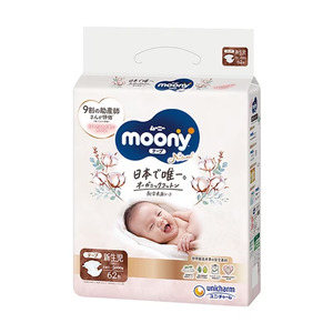 Moony Natural Pelene od organskog pamuka Low Irritation Newborn (3-5kg) 62kom