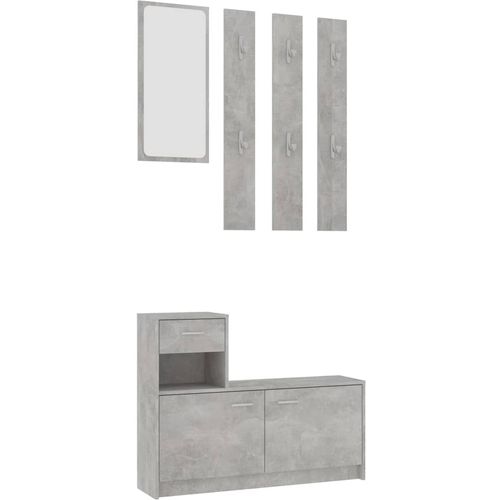 Set za hodnik siva boja betona 100 x 25 x 76,5 cm od iverice slika 2
