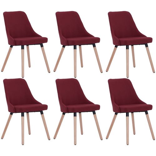 Blagovaonske stolice od tkanine 6 kom crvena boja vina slika 19