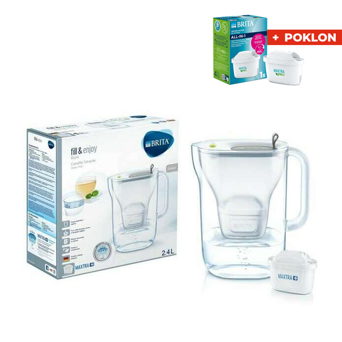 BRITA Bokal za Style 2.4l sivi + POKLON filter Maxtra Pro All in One slika 1