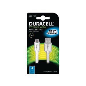 Duracell Kabel – Micro USB to USB 1m – White