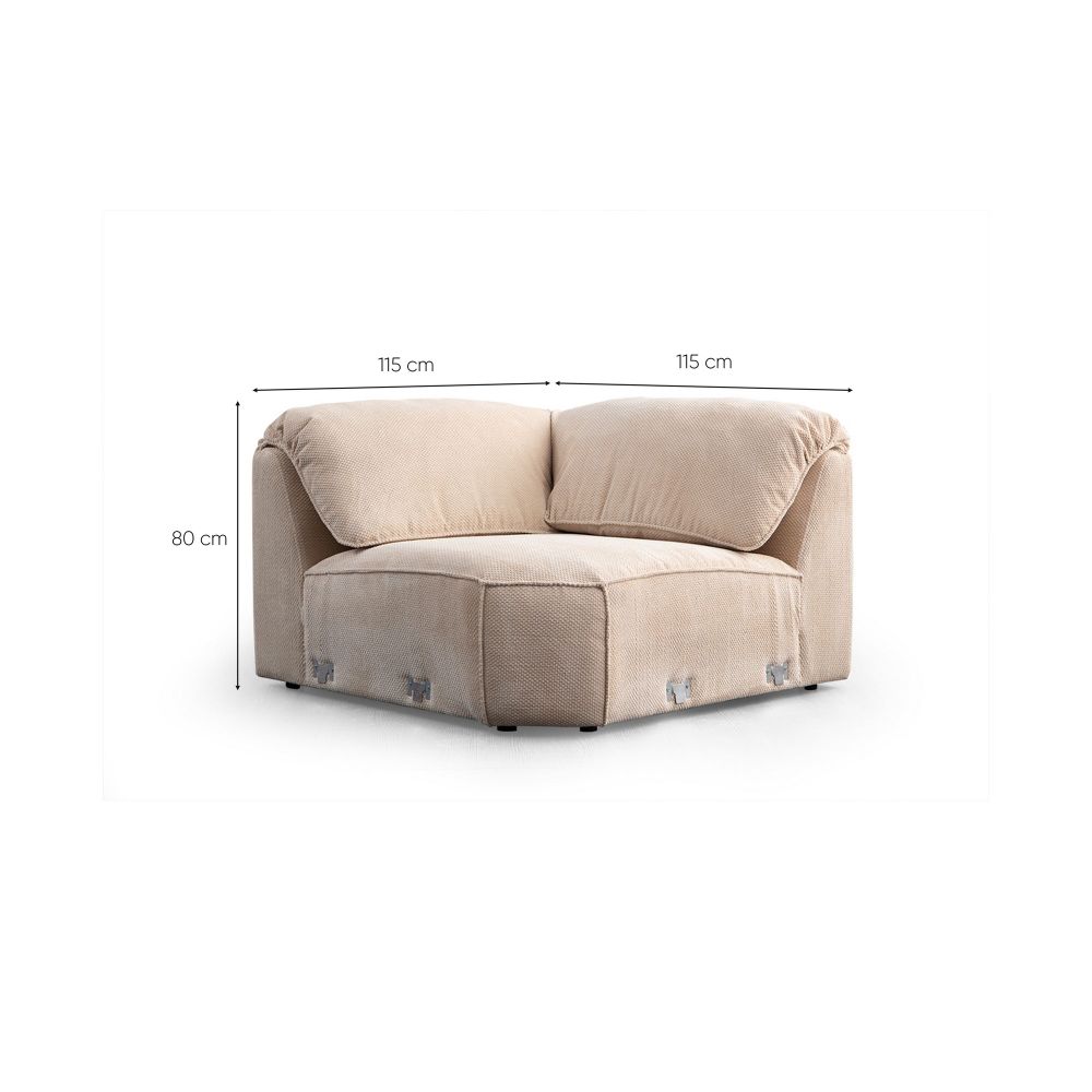 Ugaona sofa Flamingo Corner 3 (L1+O1+C+1,5R) - boje: krem narančasta slika 9