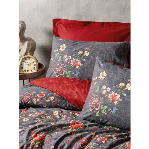 Sierra - Claret Red Claret Red
Dark Grey Ranforce Single Quilt Cover Set slika 2