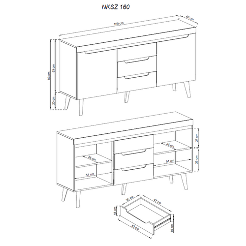 Komoda NORDI  NKSZ160  slika 2