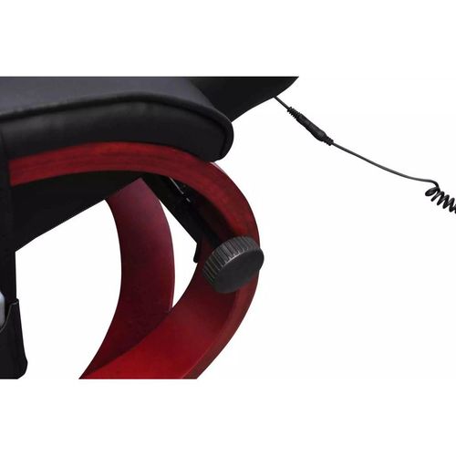 Masažna stolica s osloncem od umjetne kože crna slika 6