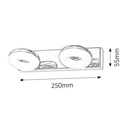 Rabalux Beata zidna lampaLED 2x5W 4000K IP44 hrom Kupatilska rasveta slika 4