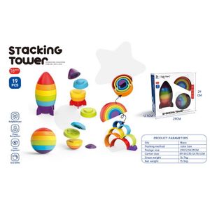 Set senzornih igračaka Stasking Tower  - 19 dijelova šareni