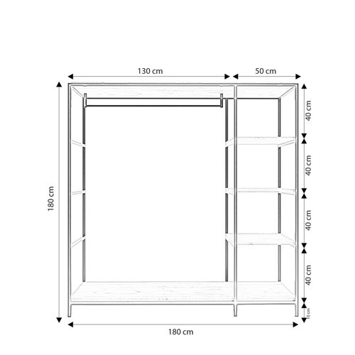 Amberg L657 OakBlack Wardrobe slika 8