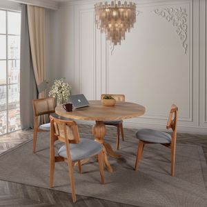 Albero137 Prirodni Set Trpezarijskog Stola i Stolica (5 Komada)
